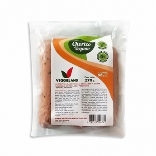 chorizo vegano 3 uni, veggieland