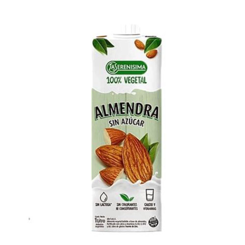 LECHE DE ALMENDRAS SIN AZUCAR LA SERENISIMA 1 LT